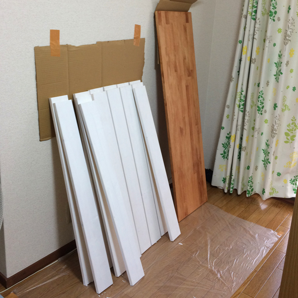 立てかけて、乾燥させます。